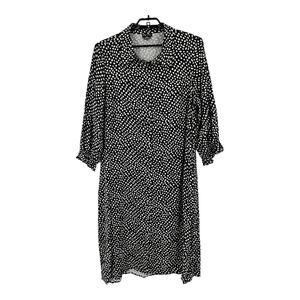 City Chic dress Spencer spot short sleeve linen black white size M 18